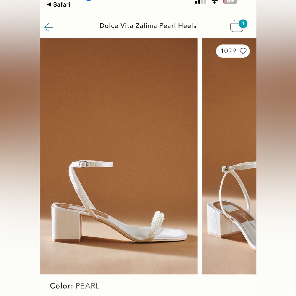 Dolce Vita Zalima Vanilla Pearls 2” Bridal Heels Size 8